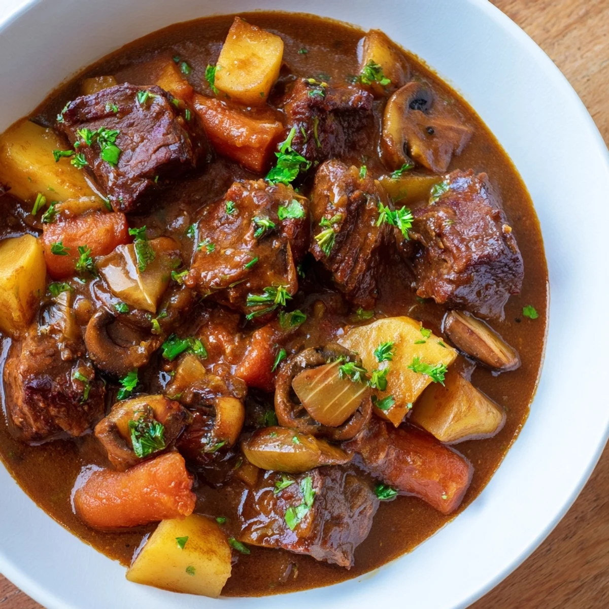 Earthy Beef Stew Crusty Bread