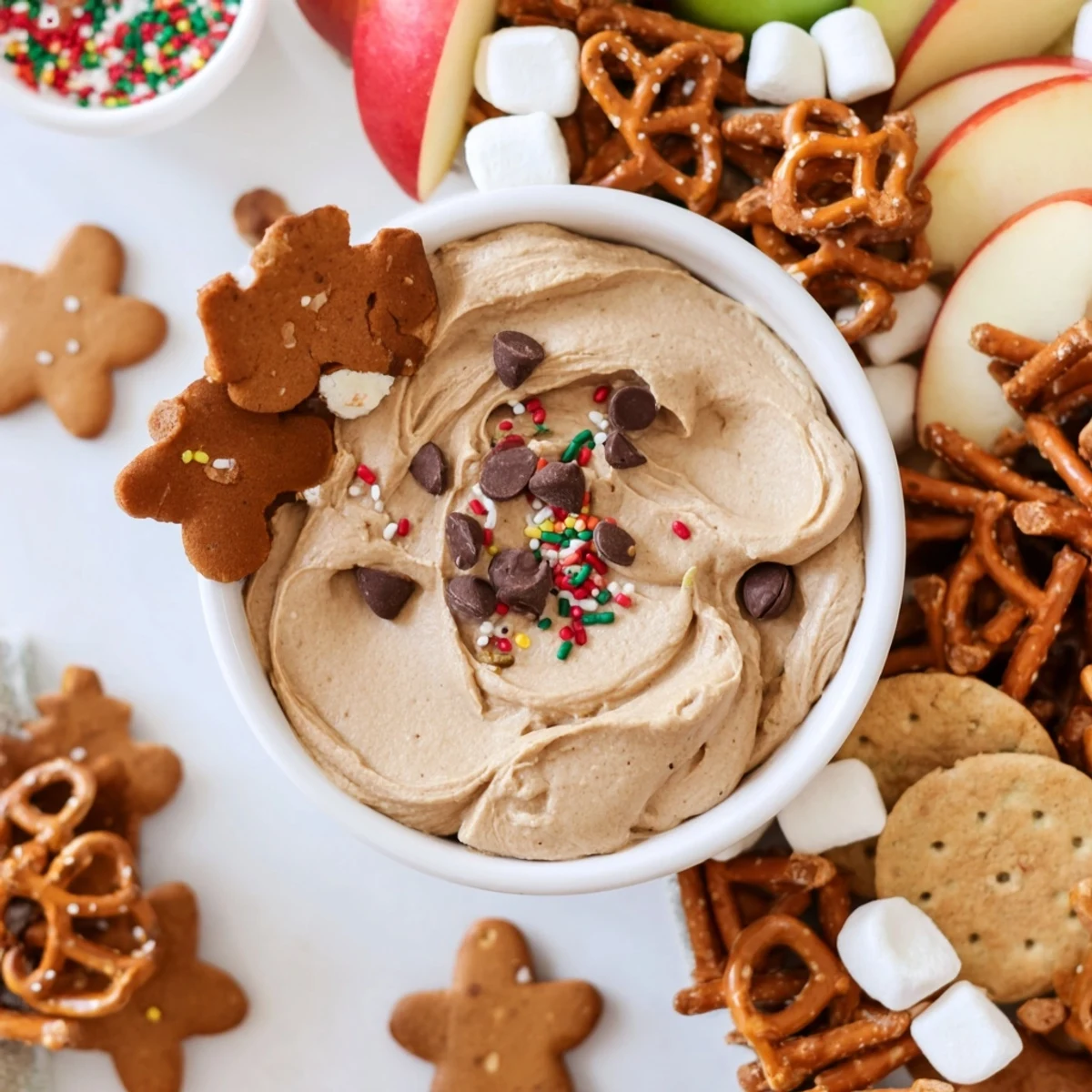 Festive gingerbread dip board