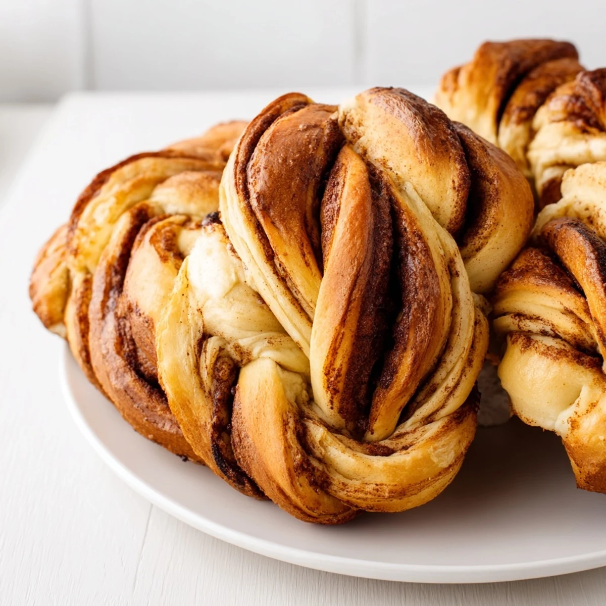 Golden-brown Cinnamon Swirl Christmas Tree Bread, swirled with cinnamon, perfect for holiday breakfasts.