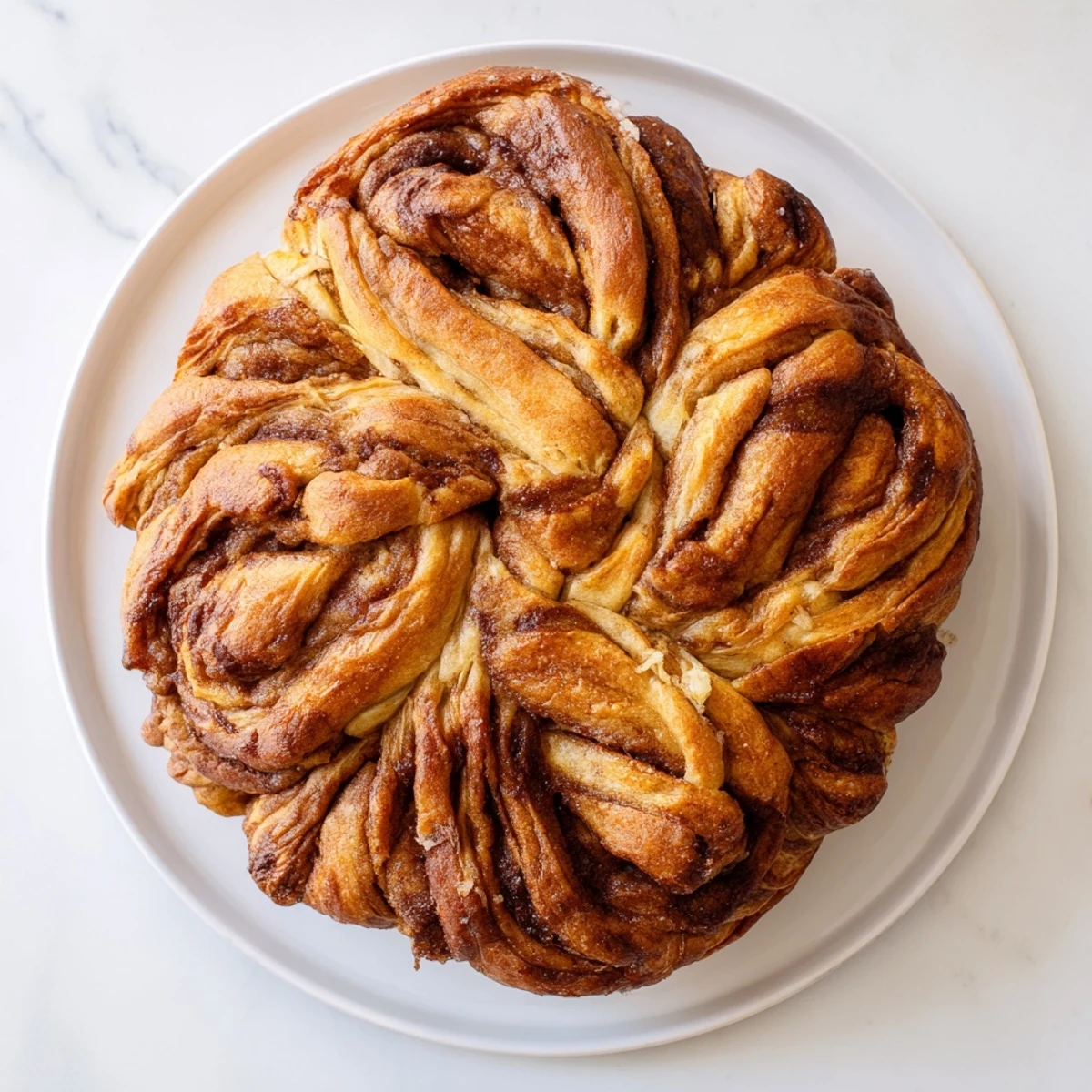 A warm Christmas Tree Bread with a delicious cinnamon swirl, displayed enticingly for brunch.