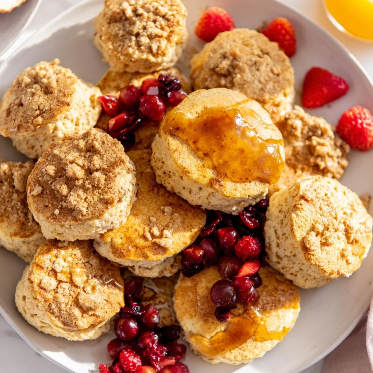 This Breakfast Brunch Board Bliss offers mini scones and a vibrant splash of colorful, delicious fruit.