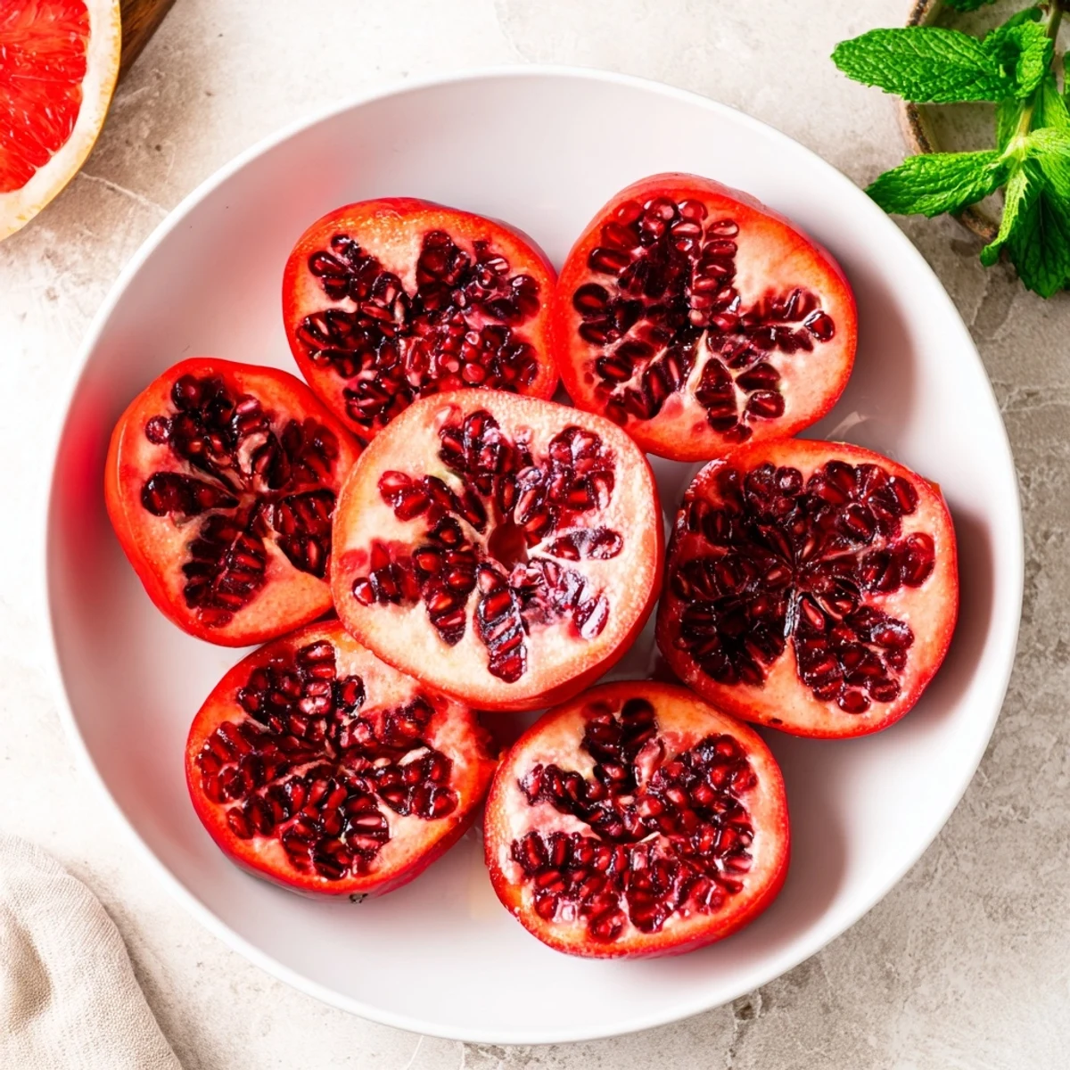 A stunning photo of the Pomegranate Pivot, showing a delicious gradient of fresh, colorful fruits ready to eat.