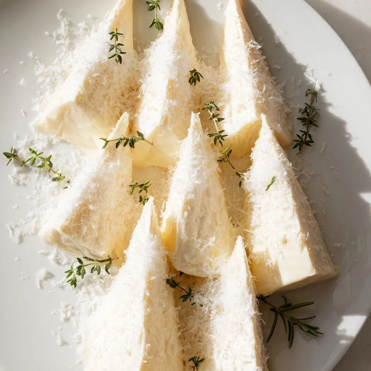 Grated Parmesan blankets the Brie "mountain range," a stunning Snowcapped Range appetizer for your holiday table.