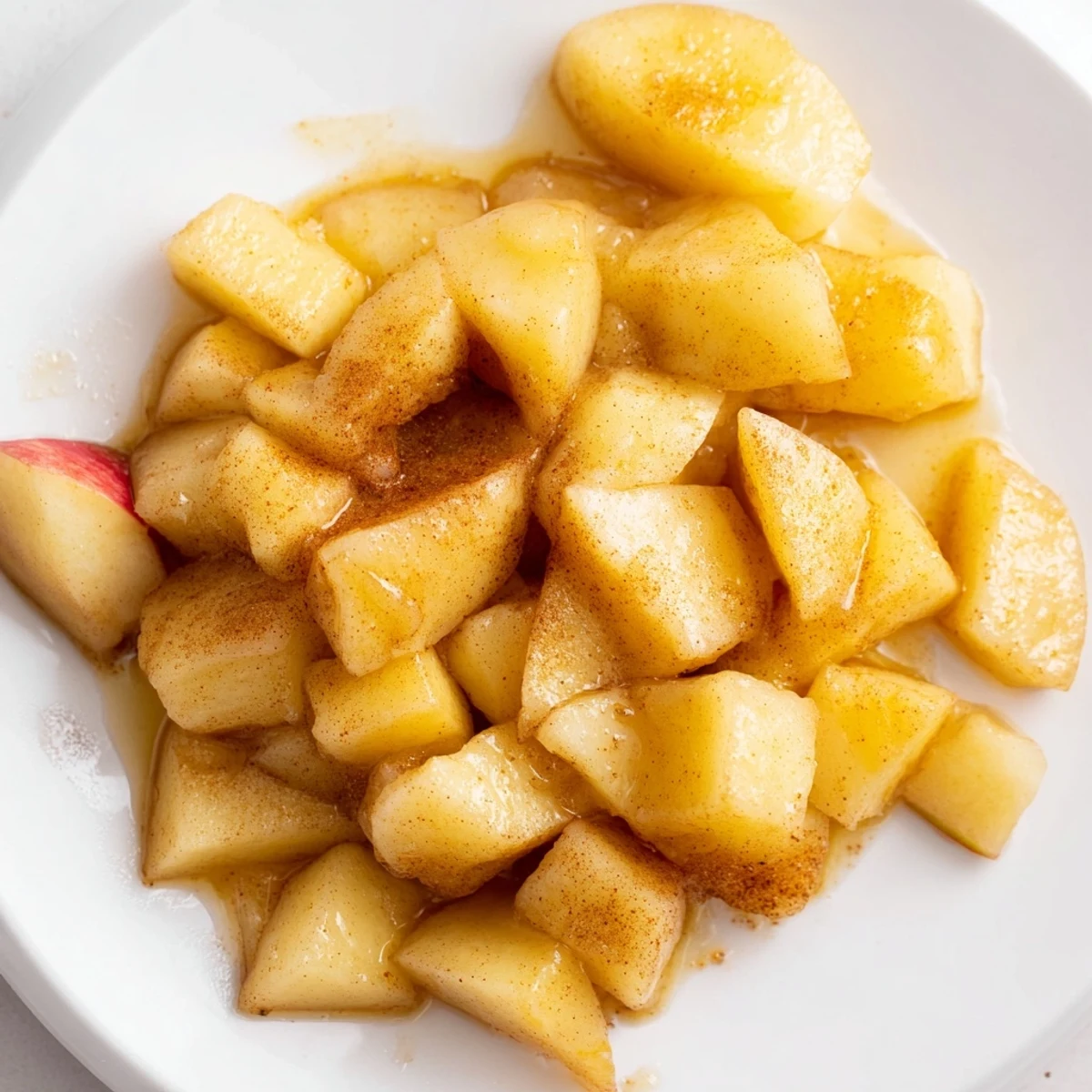 Slow Cooker Stewed Apples: Cinnamon-infused, glistening apple chunks offer a comforting breakfast or dessert.