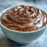 Hojicha Pudding served chilled in clear glasses, revealing a smooth, creamy texture and topped with a sprinkle of cocoa powder for extra richness.