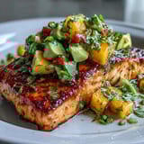 Baked Salmon Mango Avocado Salsa