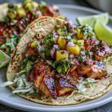 Grilled Salmon Tacos Mango Salsa
