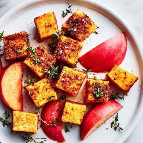 Smoked paprika-dusted cheeses and red apple wedges create a delicious The Autumn Ember appetizer, perfect for fall.