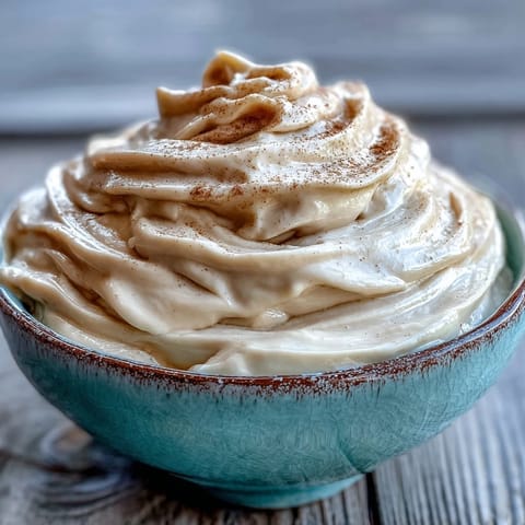 Rich, brown hojicha pastry cream in a glass bowl, top view, with loose roasted tea leaves and a spoon beside it.