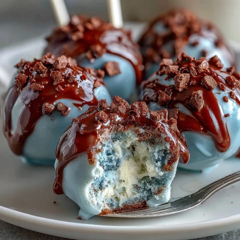 1. Festive robins egg blue cake pops with speckled chocolate coating, perfect for Easter dessert tables and spring celebrations.