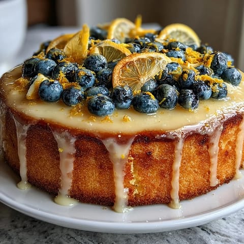 Lemon Blueberry Spring Cake