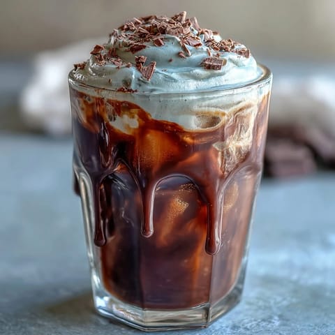 Velvety chocolate cream floats atop chilled cold brew in this indulgent Chocolate Cream Cold Brew, perfect for coffee lovers.