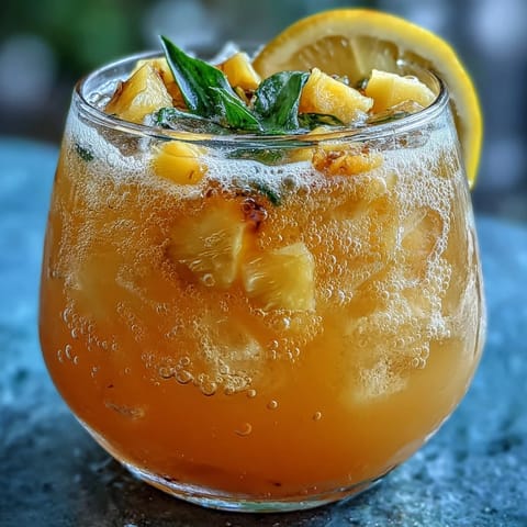 Fruity Grad Party Punch: A refreshing, colorful beverage with tropical fruit garnishes.