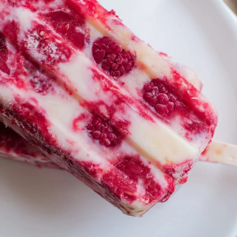 See the layered Raspberry Coconut Ice Pops, a perfect vegan dessert; bursting with colors and flavors ready to enjoy.