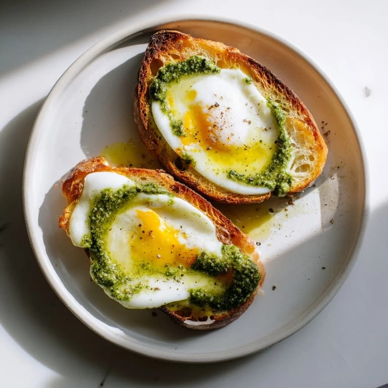 Buttery, toasted bread surrounds melty cheese and a vibrant pesto egg in this Pesto Egg Grilled Cheese creation.