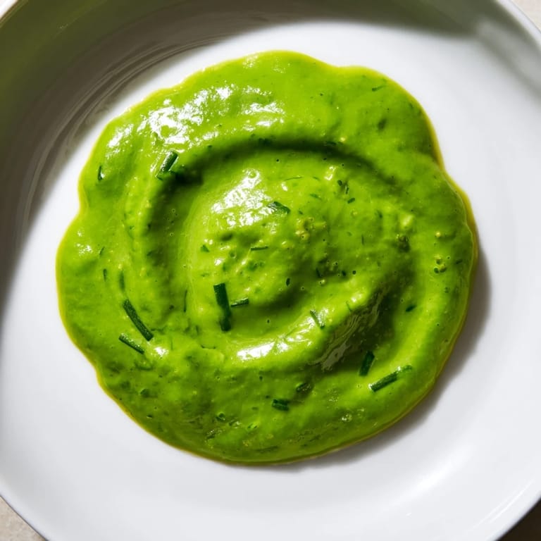 Creamy Green Goddess Dressing drizzled over a vibrant vegetable salad, with lemon wedges on the side.  