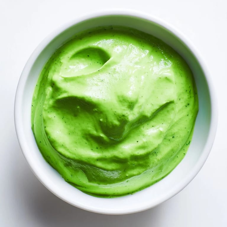 A jar of homemade Green Goddess Dressing with a wooden spoon, ready to serve as a dip.