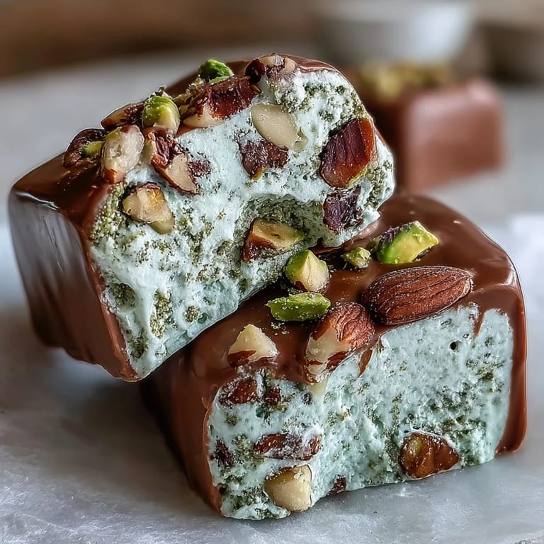 Hojicha Nougat wrapped in parchment as gifts, with roasted tea powder and nuts nearby.