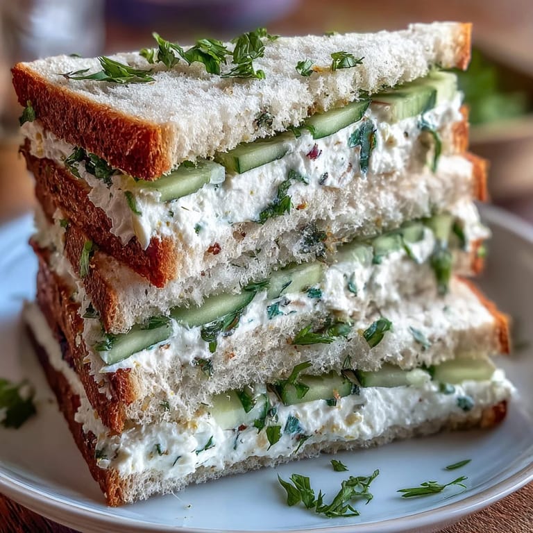 Delicate tea sandwiches featuring bright lemon butter, crisp cucumber, and radishes, perfect for an elegant Mothers Day gathering.