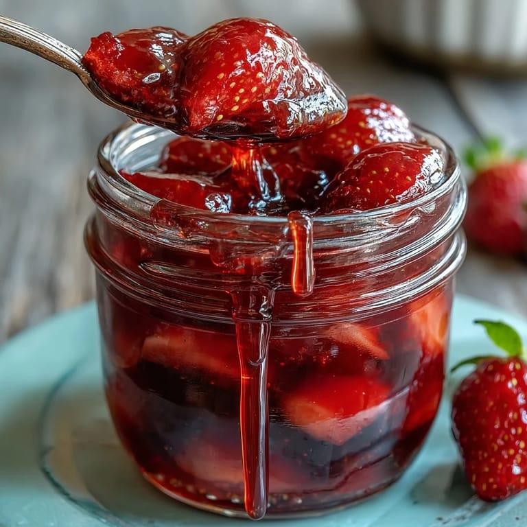 Rustic small-batch strawberry jam in a vintage jar, evoking nostalgic flavors and the charm of homemade preserves.
