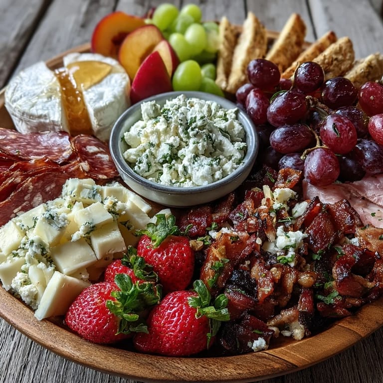 This Summer Charcuterie Board bursts with ripe fruit, cheeses, and honey.