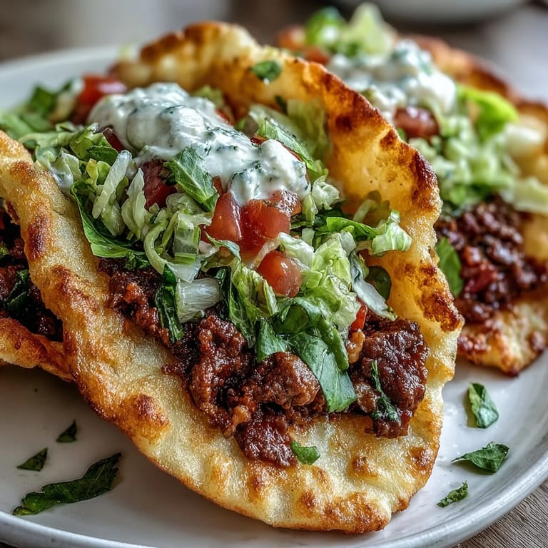 Low-carb cloud bread tacos bursting with flavorful ground beef and vibrant garnishes.