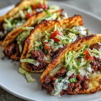 Fluffy cloud bread tacos filled with savory seasoned beef and fresh toppings.