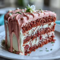 Blush pink Bridal Shower Rosé Velvet Cake with elegant gold drip.